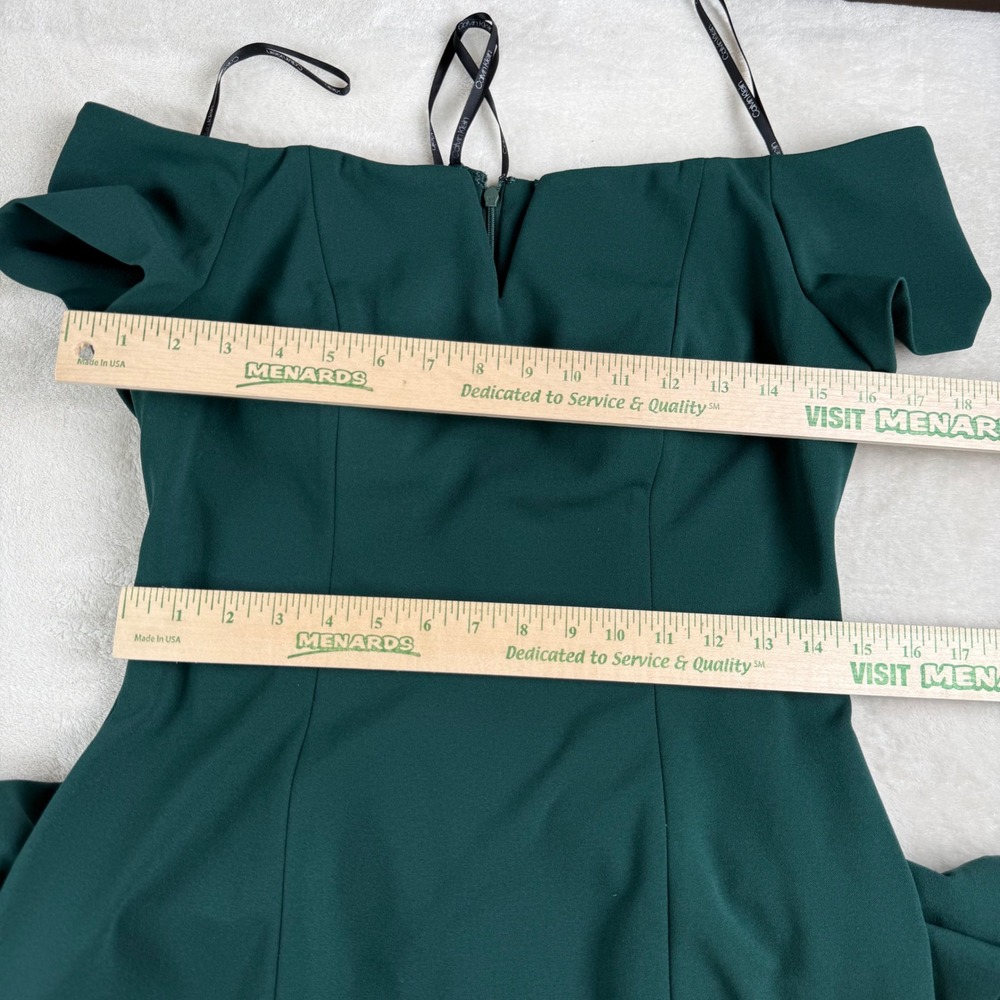 Calvin Klein Women Forest Green Off Shoulder V-Notch Mermaid Evening Gown Size 8 - Picture 5 of 8
